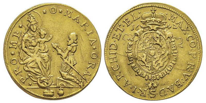 Bavière. 
Maximilian I 1623-1651
2 Dukaten, Munich, 1642, AU 6.88 g.
Ref : Fr. 1...