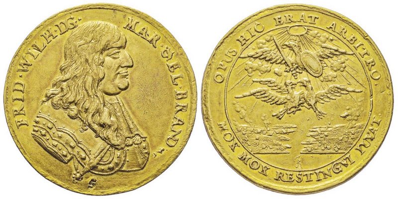 Prussie, Friedrich Wilhelm I di Hohenzollern 1640-1688
Médaille en or de 5 Duca...