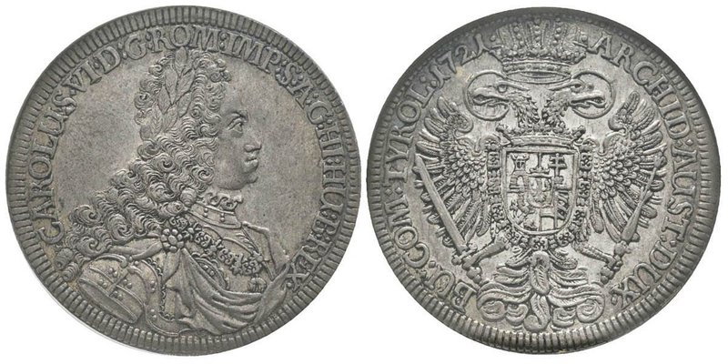 Autriche
Karl VI 1711-1740
Thaler, 1721, AG 28.9 g. 
Ref : KM#1594, Hall.Dav. 10...