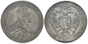 Autriche
Karl VI 1711-1740
Thaler, 1721, AG 28.9 g. 
Ref : KM#1594, Hall.Dav. 1053
Conservation : NGC MS61
