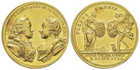 Austria, 
Leopold II 1790-1792
Médaille en or au module de 3 1/2 Ducats, 1765, AU 11.92 g.
Mariage d'Archiduc Léopold II avec Maria Luisa d'Espagne
Re...