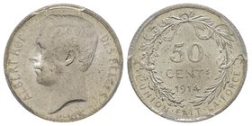 Leopold I 1831-1865
50 Centimes, Bruxelles, 1914, AG 2.50 g.
Ref : KM#70
Conservation : PCGS MS65
Très Rare dans cet état