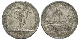 Canada, Louis XV 1715-1774
Jeton, 1741, AG 11 g. 28 mm
Avers : UT TOTO SERVET COMMERCIA MUNDO, à l'exergue MARINE 1741
Revers : NON VILIUS AUREO ( non...
