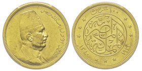 Egypt
Fouad Ier (1341-1355 AH) 1922-1936
100 Piastres, AH 1340/1922, AU 8.5 g. or jaune
Ref : Fr. 27, KM#341 
Conservation : PCGS MS62