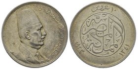 Egypt
Fouad Ier (1341-1355 AH) 1922-1936
10 Piastres, 1923 H, AG 14 g.
Ref : KM#337
Conservation : Superbe