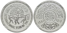 Egypt 
United Arab Republic
5 Pounds International year of the child, AH 1401/1981, AG 24 g.
Ref : KM#533
Conservation : NGC PROOF 70 ULTRA CAMEO