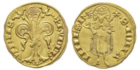 Dauphiné Viennois
Humbert II 1333-1349
Florin, AU 3.40 g.
Avers : + HV DPH VIENS Grande fleur de lis
Revers : S IOHA NNES B (dauphin) Saint Jean-Bapti...
