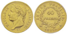 Premier Empire 1804-1814 
40 Francs, Paris, 1811 A, AU 12.9 g.
Ref : G. 1084, Fr. 505
Conservation : PCGS MS62