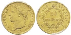 Premier Empire 1804-1814 
20 Francs, Bayonne, 1812 L, AU 6.45 g.
Ref : G.1025, Fr. 516
Conservation : PCGS MS63. Unique dans cette qualité. Le plus be...