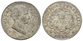 Premier Empire 1804-1814 
2 Francs, Paris, AN 13 A, AG 10.00 g.
Ref : G. 495, KM#658.1
Conservation : PCGS MS63. Très rare dans cette qualité.