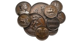 Premier Empire 1804-1814 
Lot de 11 clichés uniface de médailles en Cu
- Coronation de Napoléon 67 mm
- La Députation des Maires de Paris à Napoléon, ...