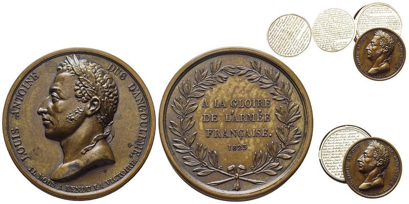 Louis XVIII 1815-1824
Médaille-boîtier en laiton contenant un Précis de la guerr...
