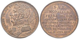 Charles X 1824-1830
Module de 5 Francs Visite de Monsieur Charles Philippe de Fr.ce frère du roi (le futur Charles X), à la Monnaie de Paris, Paris, 1...
