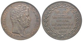 Louis Philippe 1830-1848 
Essai au module de 5 Francs, par Thonnelier, Paris, 1839, tranche lisse AE 22.91 g.
Ref : Maz. 1154
Conservation : PCGS SP58