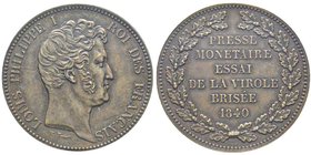 Louis Philippe 1830-1848 
Essai au module de 5 Francs, par Thonnelier, Paris, 1840, AE 22.91 g.
Ref : Maz. 1155 variante en bronze
Conservation : PCGS...