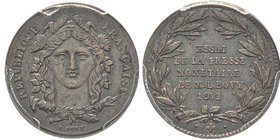 Deuxième République 1848-1852
Essai au module de la 20 francs Bovy, 1852, Cu 2.61 g. 19.5 mm
Ref : Maz. 1383
Conservation : PCGS SP62 BN