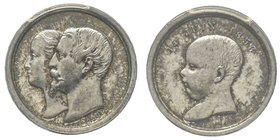 Second Empire 1852-1870
Médaille en argent, 1856, Baptême du fils de Napoleon III, AG par Caque
Ref : Divo 317
Conservation : PCGS SP64
