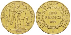 Troisième République 1870-1940
100 Francs, Paris, 1896 A, AU 32.25 g.
Ref : G. 1137, Fr. 590
Conservation : traces de manipulation sinon Superbe.
Quan...