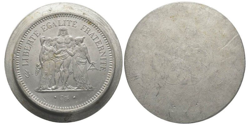Cinquième République 1959 à nos jours 
Galvano, Hercule, Plomb 332.5 g. 97 mm
Co...