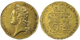 George II 1727-1760
5 Guineas, 1741 , sur la tranche «QVARTO», AU 41.93 g. Ref : Seaby 3663A, Fr. 332, KM#571.1
Conservation : NGC AU53