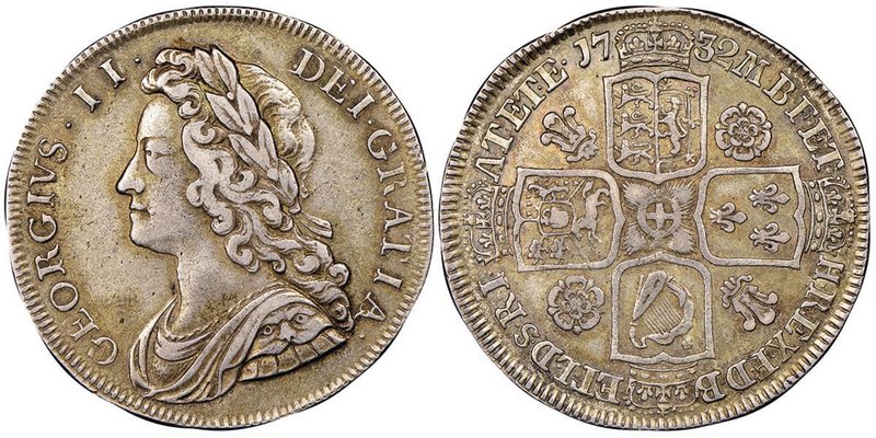 George II 1727-1760
Half Crown, 1732, AG 15 g.
Ref : Seaby 3692, KM#574.1
Conser...