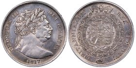 George III 1760-1820 
1/2 Crown, 1817, "Large Bust", AG 14.15 g.
Ref : Seaby 3789, KM#672
Conservation : NGC AU55