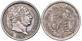 George III 1760-1820 
Shilling, 1816, AG 5.67 g.
Ref : Seaby 3772, KM-Tn3
Conservation : NGC MS63