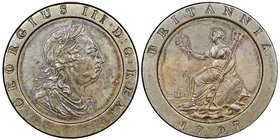 George III 1760-1820 
2 Pence, SOHO, 1797, Cu 57.06 g.
Ref : Seaby 3776, KM#619
Conservation : Superbe