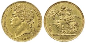 George IV 1820-1830
Sovereign, 1821, AU 7.98 g.
Ref : Seaby 3800, Fr. 376, KM#682
Conservation : NGC UNC Details, rayure