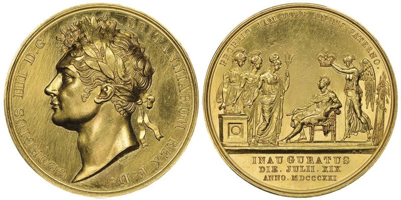 George IV 1820-1830
Médaille d’avènement en or, 1821,
Commémore le couronneme...