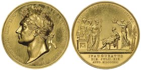 George IV 1820-1830
Médaille d’avènement en or, 1821,
Commémore le couronnement du Roi le 19 juillet,
AU 31.31 g., 35 mm par B. Pistrucci
Avers : G...