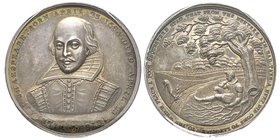 George IV 1820-1830
Médaille pour William Shakespeare (1564-1616) en argent, 1821, AG 42 g., 44,5mm. Ref : BHM 1166, Eimer 1158
Conservation : PCGS S...