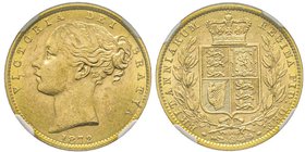 Victoria 1837-1901 
Sovereign, London, 1872, Die Number 90, AU 7.98 g.
Ref : Seaby 3853B, Fr. 387e, Marsh 56 
Conservation : NGC MS63