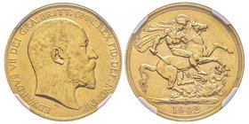 Edward VII 1901-1910
2 Pounds, 1902, AU 15.97 g.
Ref : Seaby 3967, Fr. 399, KM#806
Conservation : NGC AU58