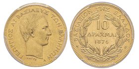 Greece
Georges I 1863-1913
10 Drachmes, 1876, AU 3.22 g. 
Ref : Fr. 16 , KM#48
Conservation : PCGS AU55