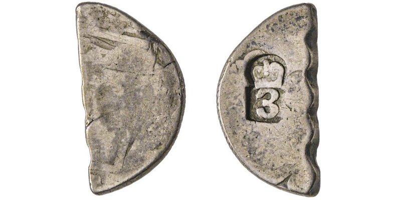 West Indies
Dominica
3 Bits (3 Shillings 3 Pence), ND (1813). Authorization of 7...