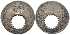 Essequibo and Demerary 
3 Guilders (12 Bitts local currency), AG 21.50 g.
Contremarque ovale "E & D/3 G.L." sur un 8 Reales 1799-IJ,Lima Perou
Ref : K...