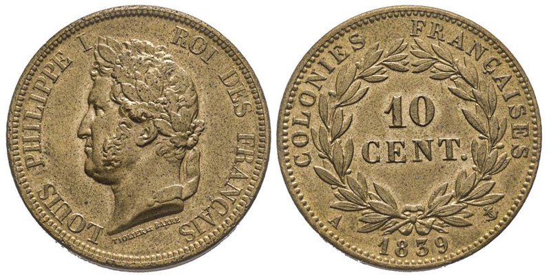 Guadeloupe
Émissions générales pour les colonies 
10 Centimes des colonies franç...