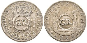 Jamaïque
3 Shillings, 4 Pence (4 Reales 1/2 Dollar), ND (1758), Act of 18 November 1758, AG 13.11 g.
Ref : KM#7, Prid. 5
Ex Vente Ponterio 157, 2011, ...