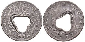 La Martinique
10 Bits (1770-72), AG 24.49 g.
Coeur découpé dans un 8 Reales mexicain 1757
Ref : KM#20, Prid. 16
Ex Vente Heritage 3014, 2011, lot 2449...