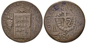 Saint-Dopmingue (Haiti)
Imitation de sol aux balances, 1801, AN 8, AE 9.25 g. 
Ref : Lec. 12 (cette monnaie)
Conservation : TB
