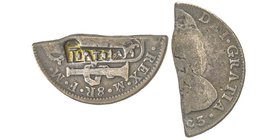 Tortola 
4 Shillings 1 1/2 Pence (1/2 Dollar), ND (ca. 1805-24), AG 12.72 g.
Ref : KM#20, Prid. 12
Conservation : TB