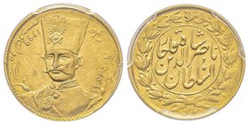 Iran
Nasir al-Din Shah 1848-1896
1 Toman, 1880, AU 2.87 g. Ref : Fr. 62, KM#933 
Conservation : PCGS AU58