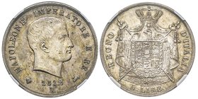 Royaume d'Italie 1805-1814
5 Lire, Milan, 1812 M, AG 25 g.
Ref : G. IT 28, Pag. 30
Conservation : NGC MS62. Superbe exemplaire