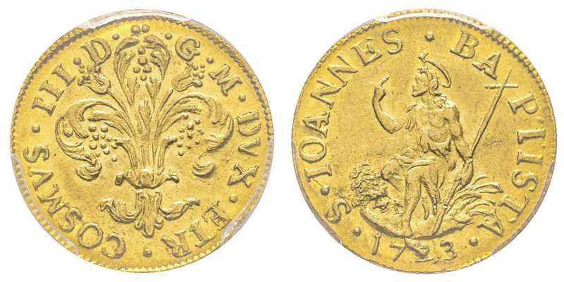 Firenze
Giovannai Gastone De' Medici 1723-1737
Fiorino d'oro, 1723, AU 3.46 g.
R...