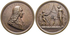 Firenze
Giovan Battista Morgagni 1682-1771 (Fondatore dell'anatomia patologica) 
Médaille en bronze, 1808, AE 120.75 g. 68 mm par Mercadetti
Avers : I...