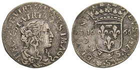 Fosdinovo
Maria Maddalena Centurioni (moglie di Pasquale Malaspina), 1663-1669 
Luigino anonimo, 1666, "Double Frappe", AG 1.64 g. 
Ref : Camm. 66 var...