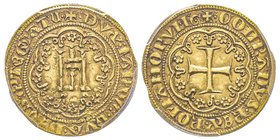 Genova 
Simon Boccanegra, Doge I 1339-1344
Genovino, AU 3.53 g.
Ref : MIR 28, Fr. 354, Lun.26
Conservation : PCGS AU58. Superbe