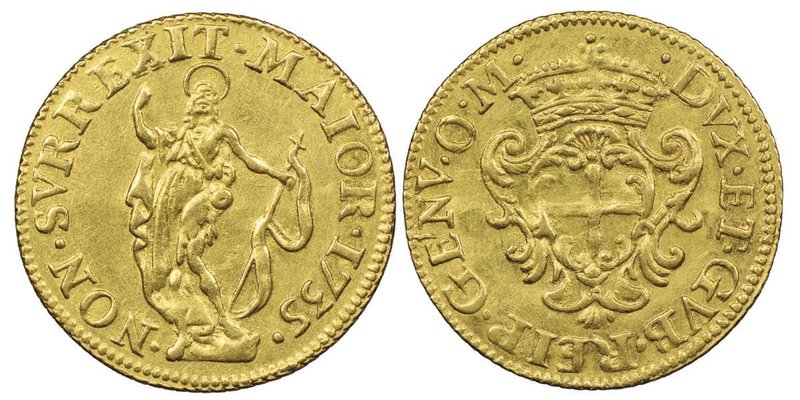 Genova
Dogi biennali III Fase 1637-1797
Zecchino, 1735, AU 3.49 g.
Ref : MIR 267...