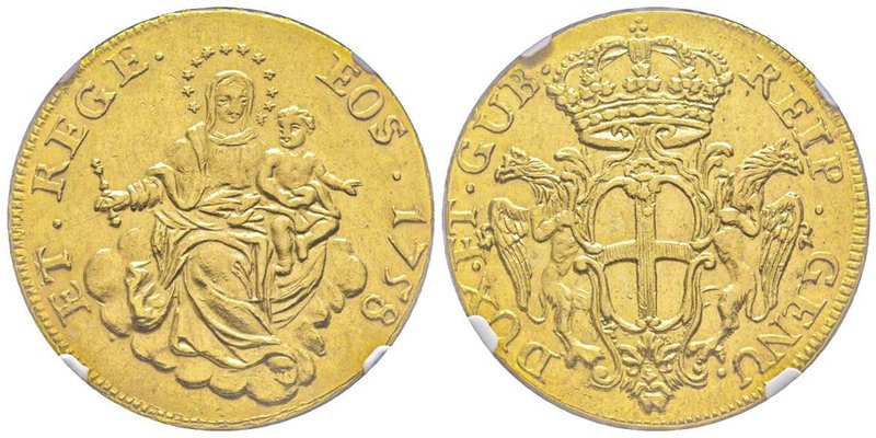 Genova
Dogi biennali III Fase 1637-1797
100 Lire, 1758, AU 28.1 g.
Ref : MIR 270...